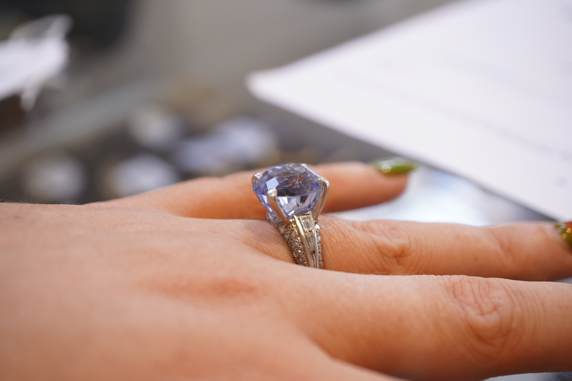 A sapphire and diamond ring